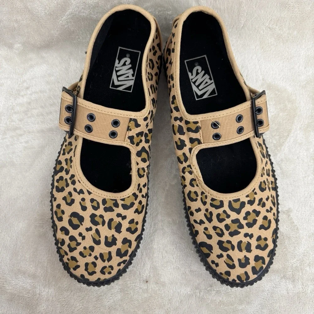 Vans Mary Jane Creeper Leopard Print Platform Shoes Women's 10.5 EU 42